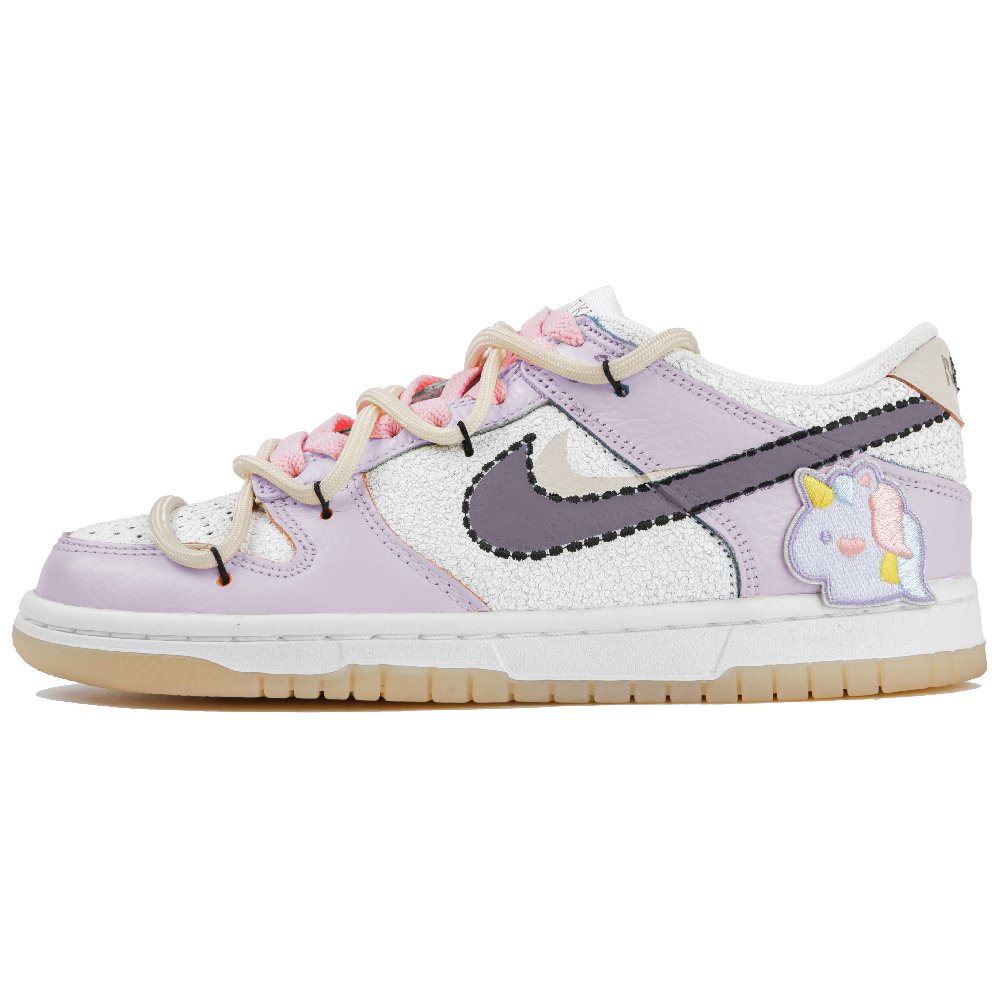 Nike Dunk Low 101 Low-Top Skateboard Shoes GS White Purple