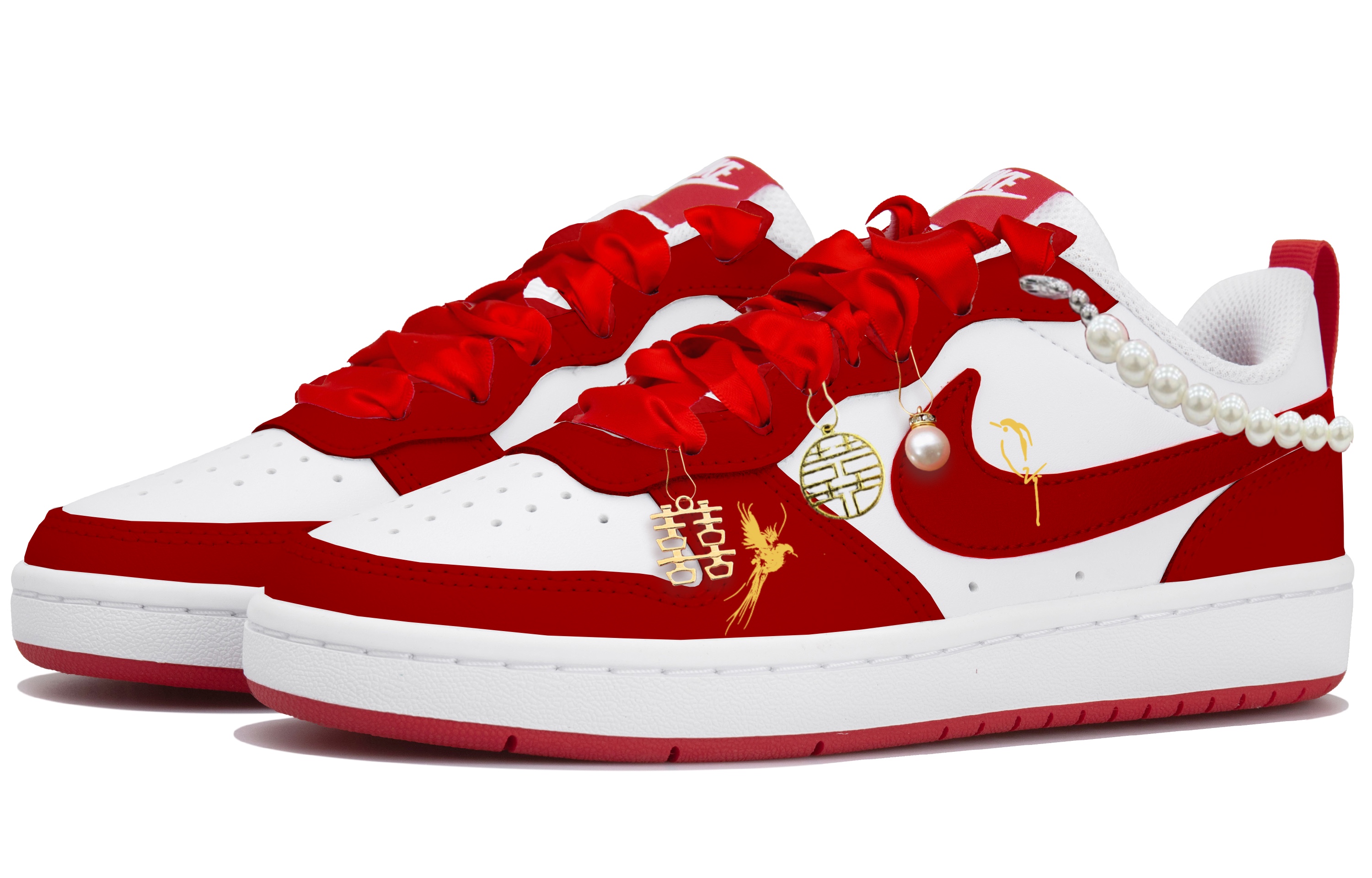 Nike Court Borough Low Top Skateboard Shoes Women's White Red купить в интернет-магазине Yoocart с быстрой доставкой по России.