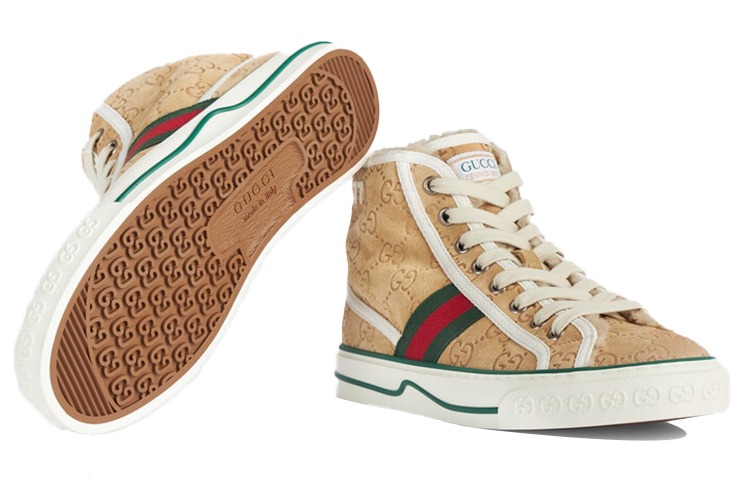 GUCCI Tennis 1977 High Gg Brown Suede Women's купить в интернет-магазине Yoocart с быстрой доставкой по России.
