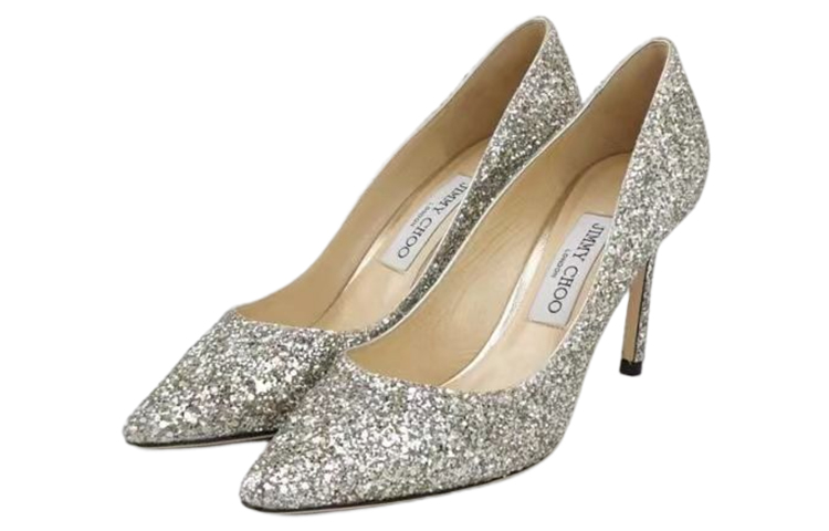 Jimmy Choo ROMY Slim Heel High Heels 8.5cm Women's Silver