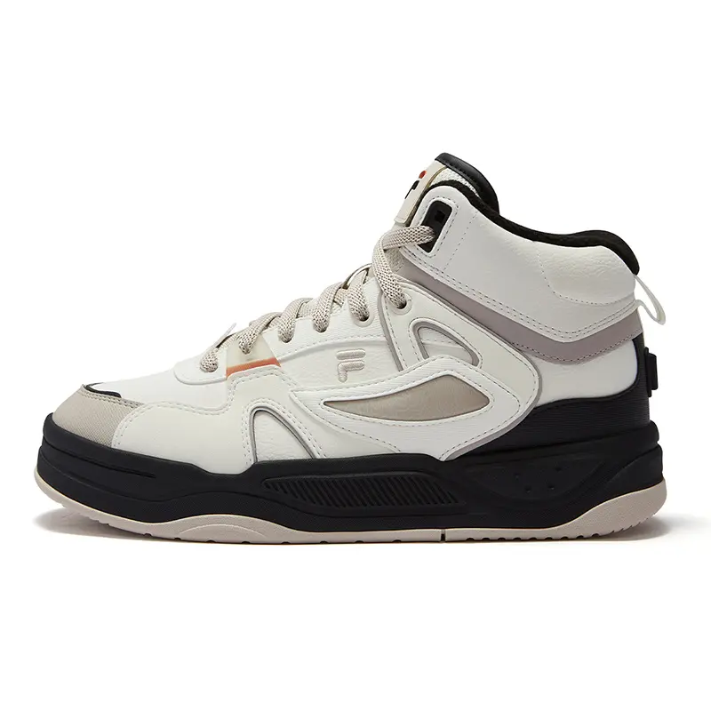 FILA FUSION BANK II Thermal Cushioning Mid Top Skateboard Shoes Women's White Yellow