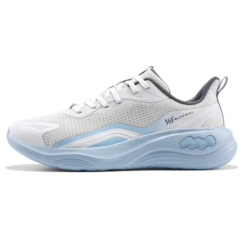 361° Durable Lightweight And Breathable Low-Top Sprint Running Shoes Men's White Blue