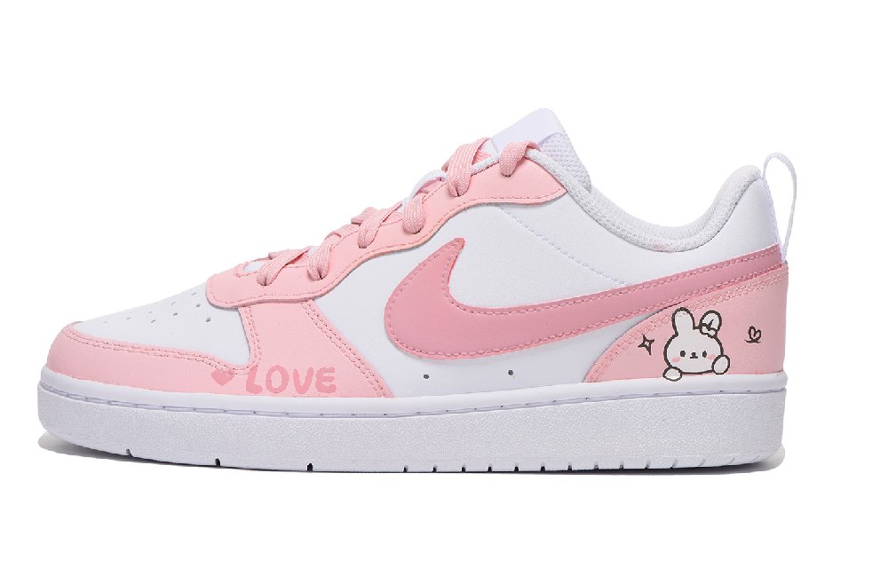 Nike Court Borough Low 2 Low-Top Skateboard Shoes GS Pink