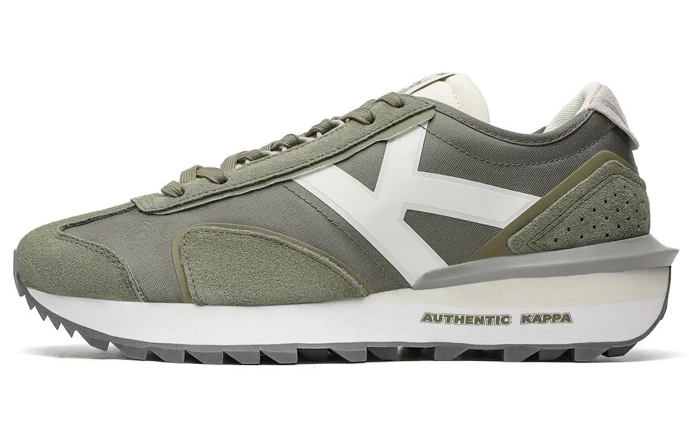 Kappa Anti Slip Wear Resistant Low Top Running Shoes Unisex Green White
