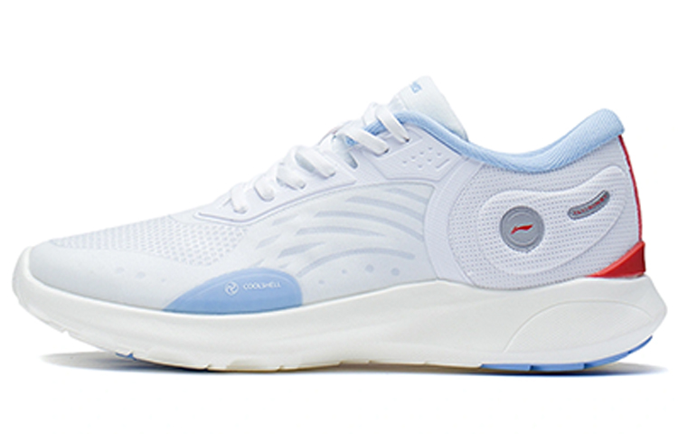 LiNing Slip Resistant, Abrasion Resistant, Breathable, Lightweight Low Top Casual Shoes Women's White Blue