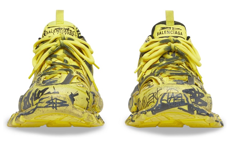Balenciaga Track 1.0 Graffiti Chunky Sneakers Men's Yellow Black