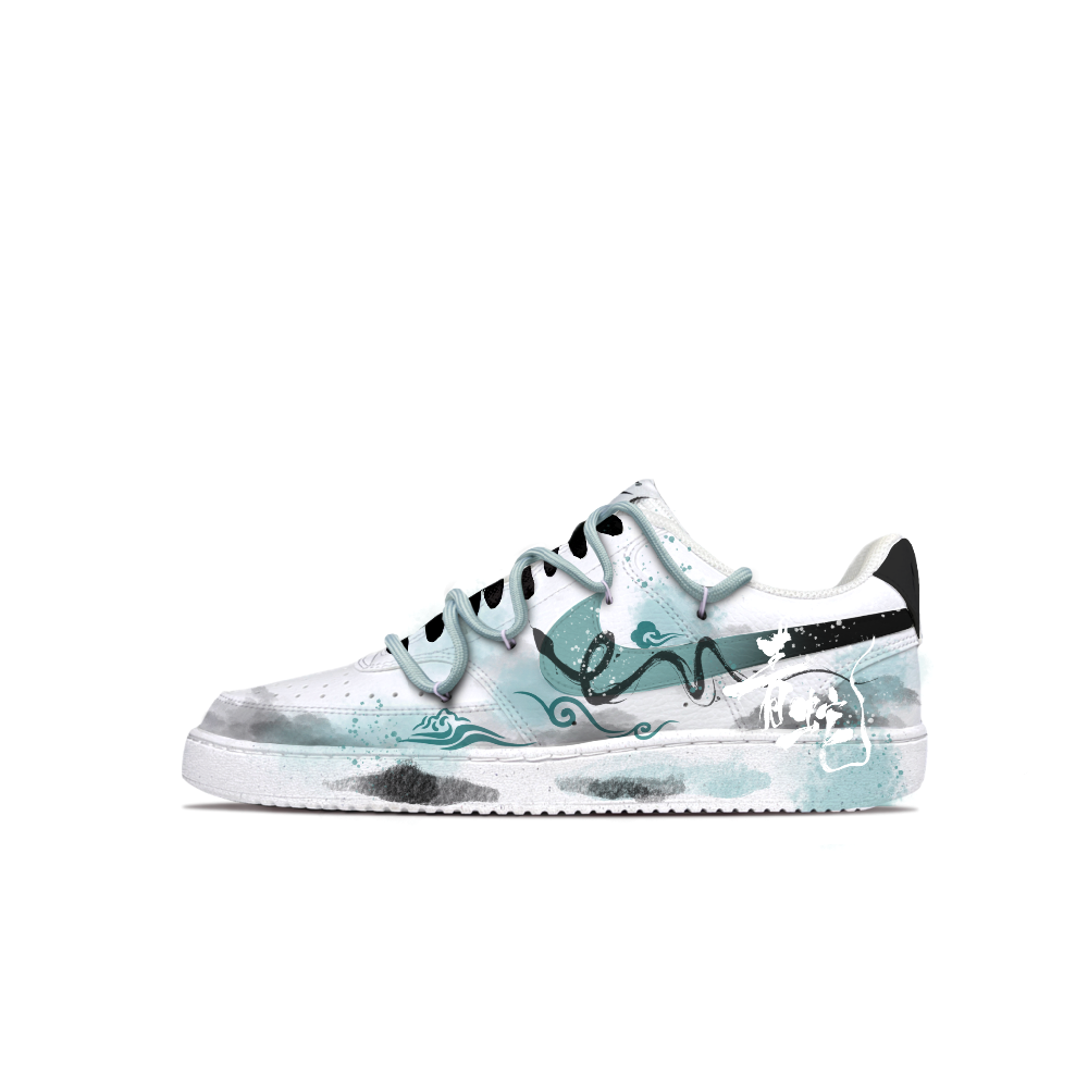 Nike Court Vision 1 Anti-Slip Wear-Resistant Low-Top Skateboard Shoes Unisex White Green