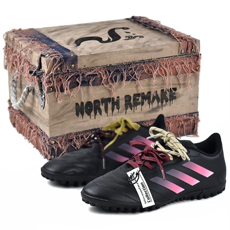 Adidas GOLETTO 8 TF Rubber Broken Studs Wear-Resistant Soccer Shoes Unisex Black Pink