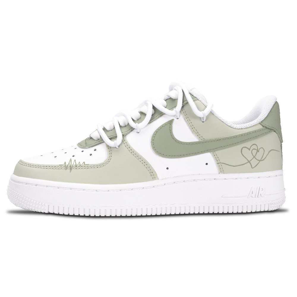 Nike Air Force 1 Air Force 1, Serial Love Abrasion Resistant Low Top Skateboard Shoes Unisex Gray Green