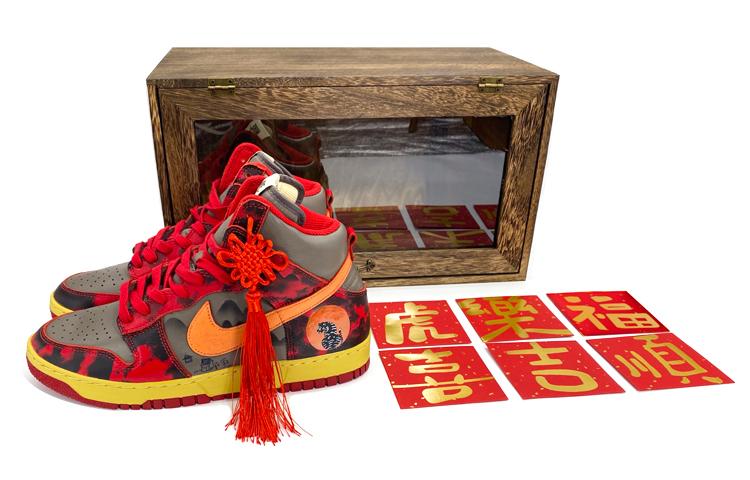 Nike Dunk Skateboard Shoes Unisex High-Top Gray Red/Orange