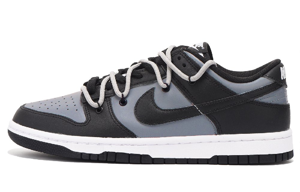Nike Dunk Coverage Anti-Slip And Wear-Resistant Low-Top Skateboard Shoes Women's Black Gray