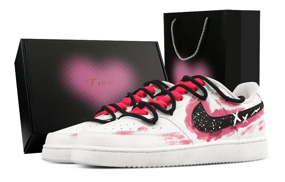 Nike Court Vision 1 Summer Dopamine Dressing Abrasion Resistant Low Top Skateboard Shoes Men's Pink