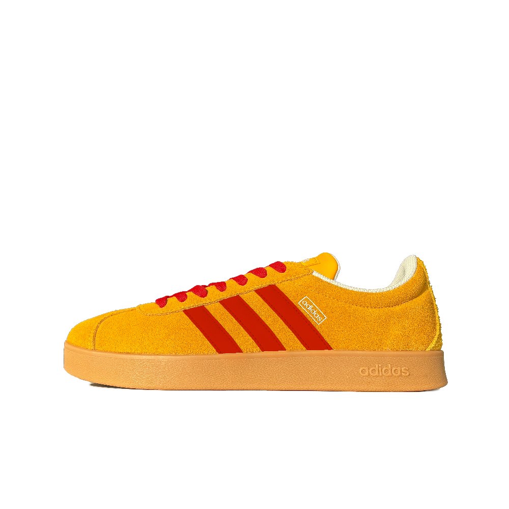 Adidas VL COURT 2.0 Anti-Slip Wear-Resistant Low-Top Skateboard Shoes Unisex Yellow Red
