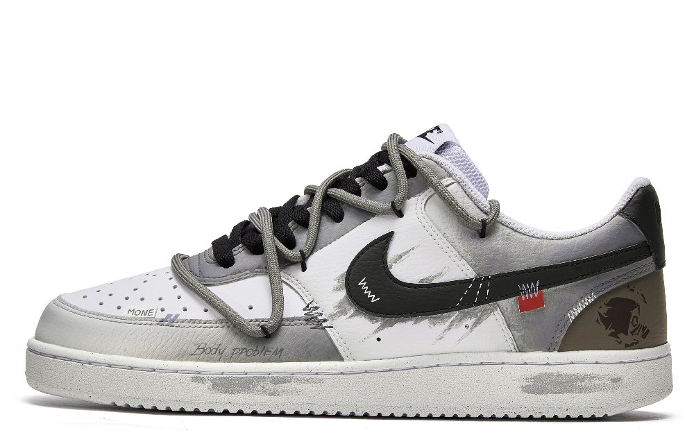 Nike Court Vision 1 M ONE Apocalypse Judgment Anti-Slip Wear-Resistant Low-Top Skateboard Shoes Men's White Gray