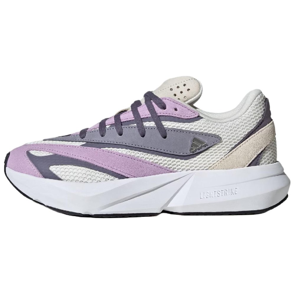 Adidas LIGHTBLAZE Abrasion Resistant Low Top Casual Running Shoes Women's Beige Purple