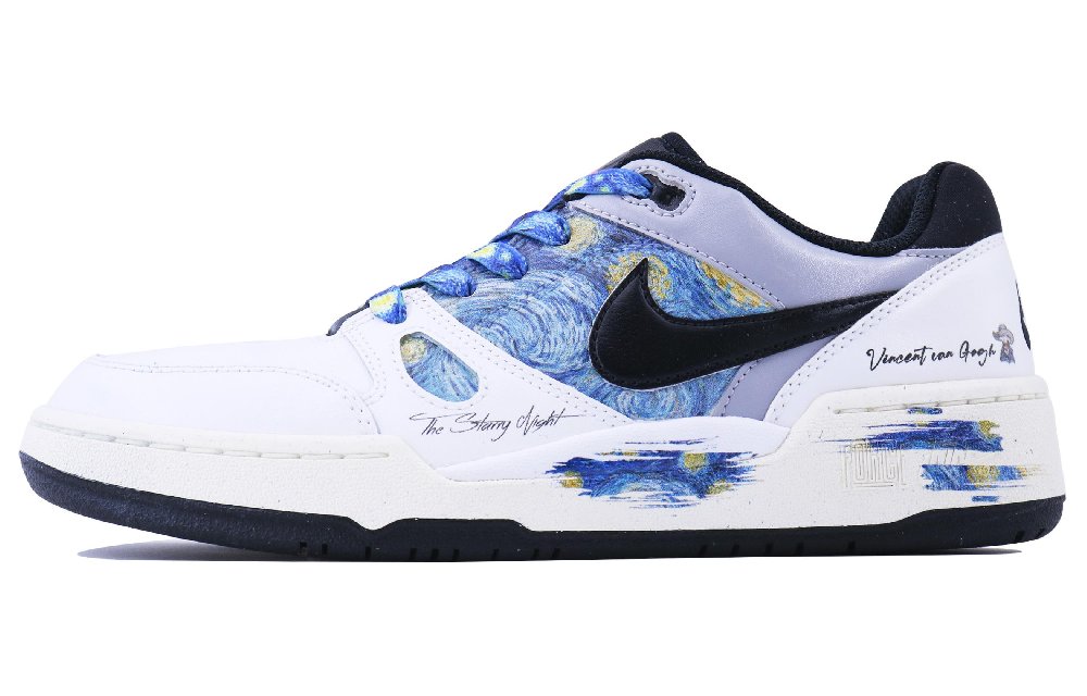 Nike Full Force Starry Sky SDS Anti-Slip Wear-Resistant Low-Top Skateboard Shoes Men's White Black
