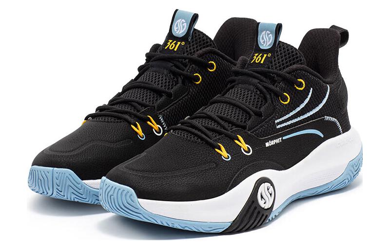 361° Ag Volley 3 Cushioning, Slip Resistant, And Abrasion Resistant Low Top Basketball Shoes Men's Black White Blue