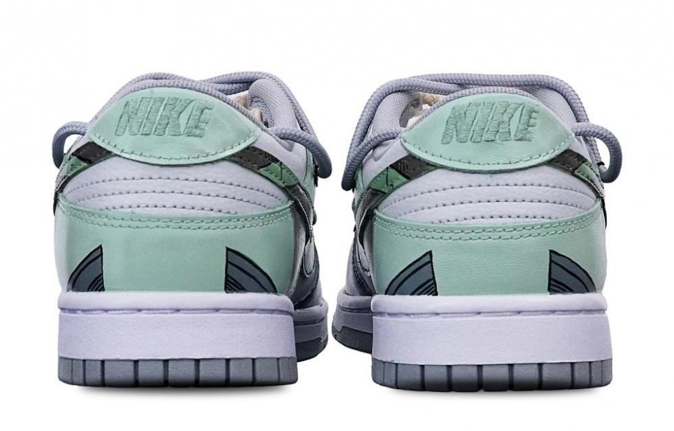 Nike Dunk Skateboard Shoes Men Low-Top White/Gray/Green