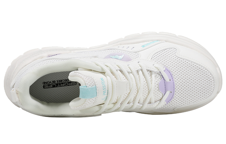 361° Cushioning Anti-Slip Wear-Resistant Breathability Low-Top Sports Casual Shoes Women's White Purple