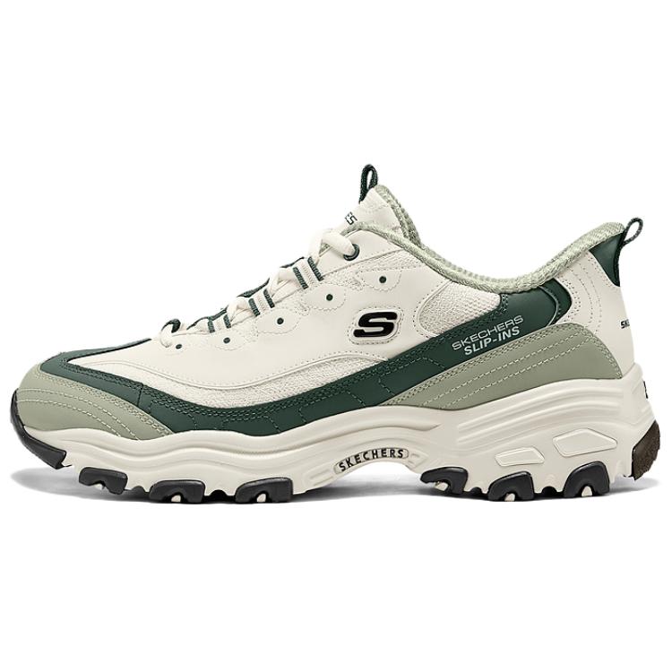 Skechers D'LITES 1.0 Cushioning, Breathable, Height Increasing Low top Chunky Sneakers Men's White Green