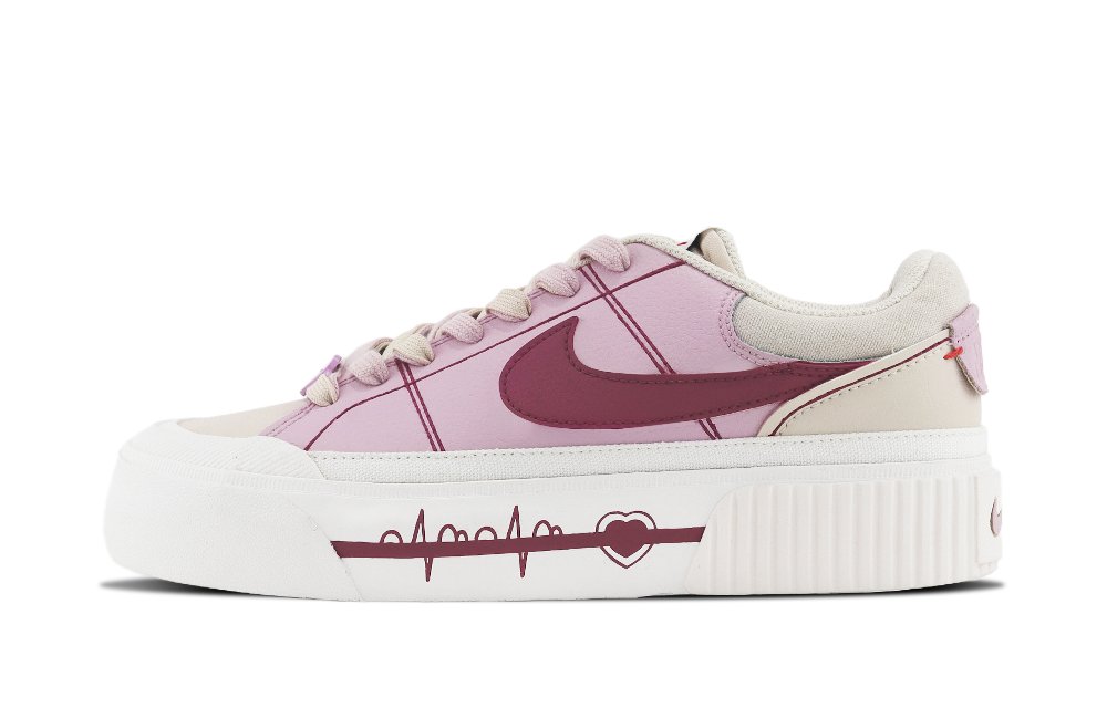 Nike Court Legacy Lift Smart Fruit Heartfelt Signal Low-Top Skateboard Shoes Women's Pink