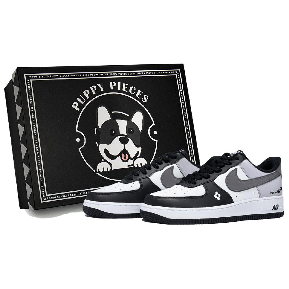 Nike Air Force 1 Puppy Fragment, Special Shoe Box Low Top Skateboard Shoes Men's White