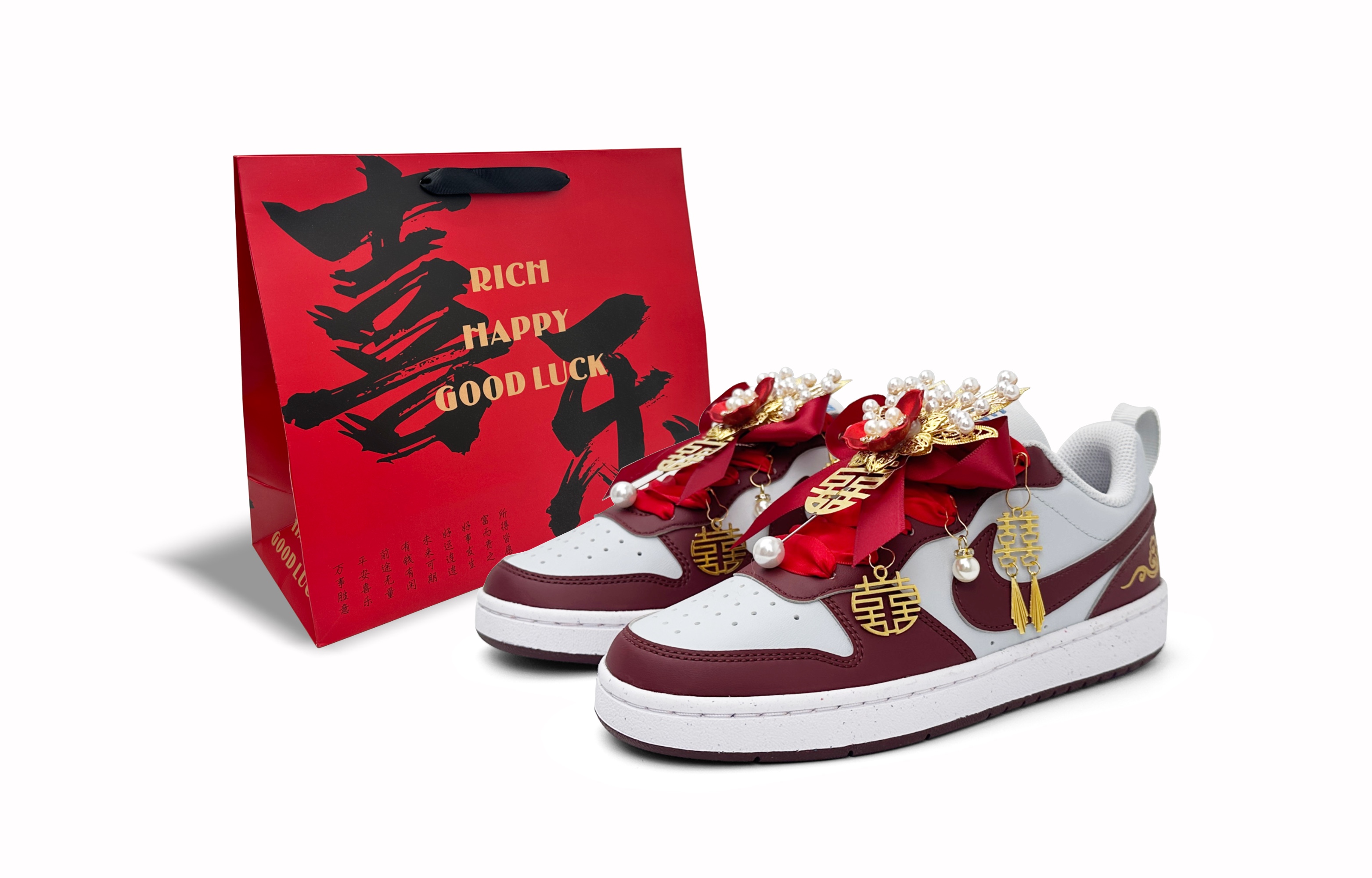Nike Court Borough Low top Skateboard Shoes Women's Red