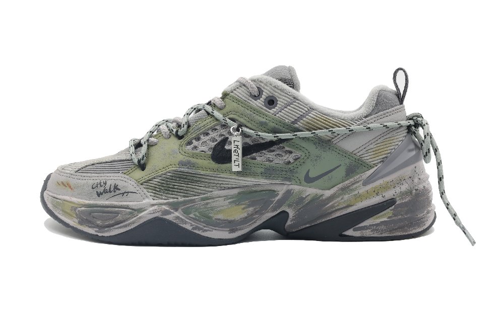 Nike M2K Anti-Slip Wear-Resistant Low-Top Chunky Sneakers Unisex Army Green