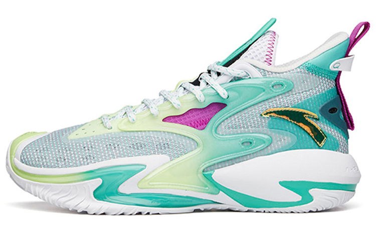 Anta Berserk 3 Abrasion Resistant Breathable Mid Top A Flashedge Basketball Shoes Men's White Green