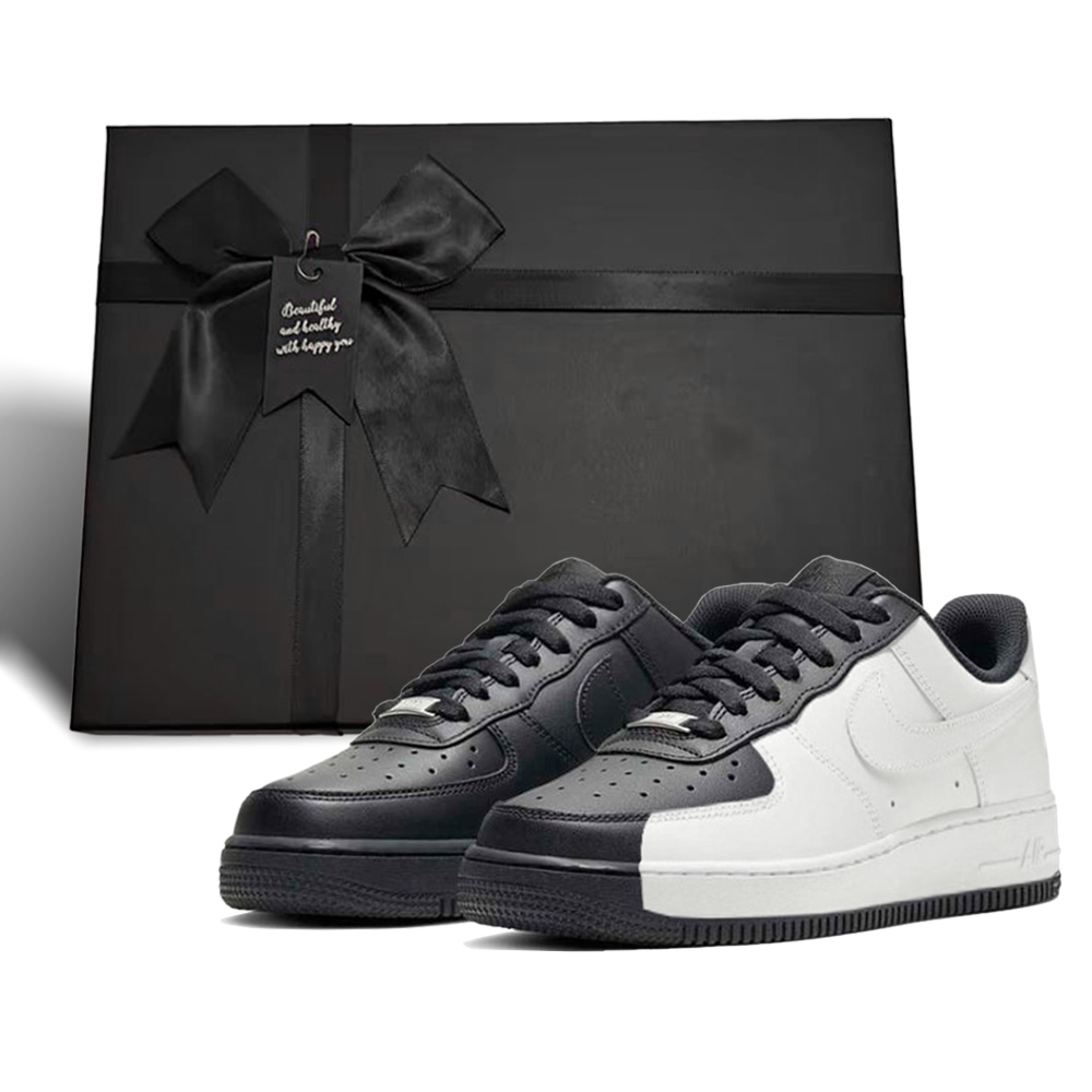 Nike Air Force 1 07 Box, Yin Taohui Anti Slip Wear Resistant Low Top Skateboard Shoes Unisex Black White