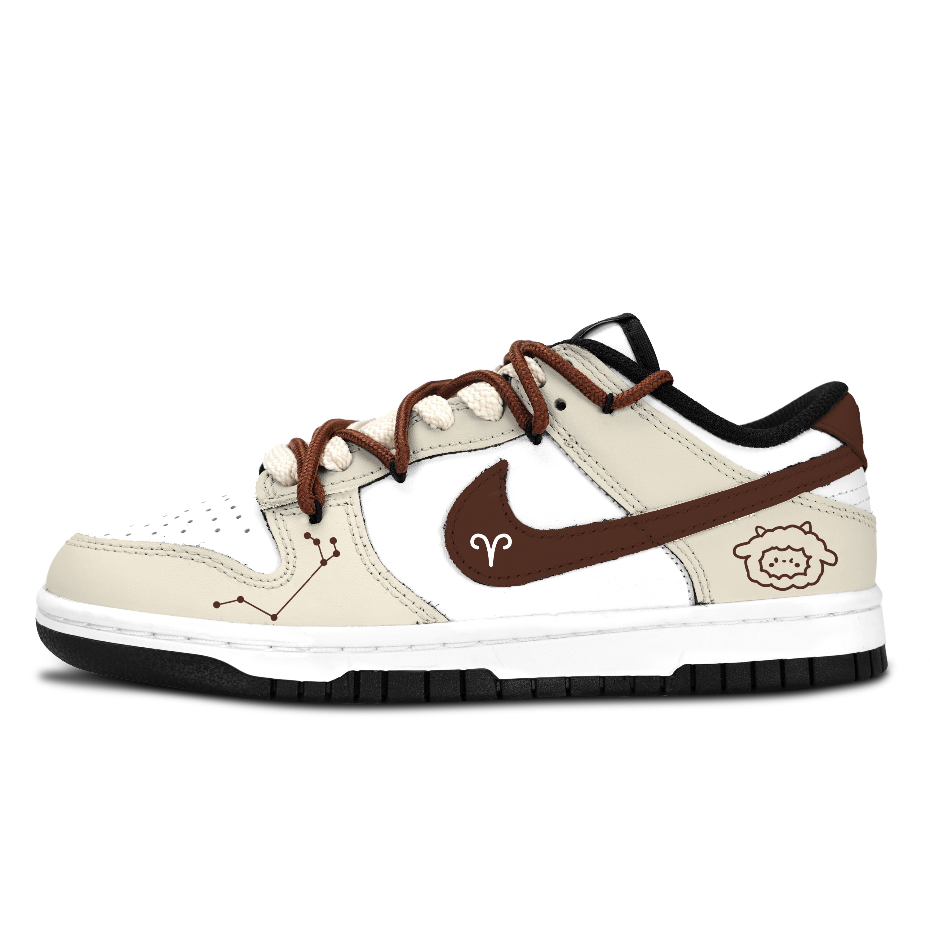 Nike Dunk Black White, Aries Abrasion Resistant Low top Skateboard Shoes Unisex Khaki