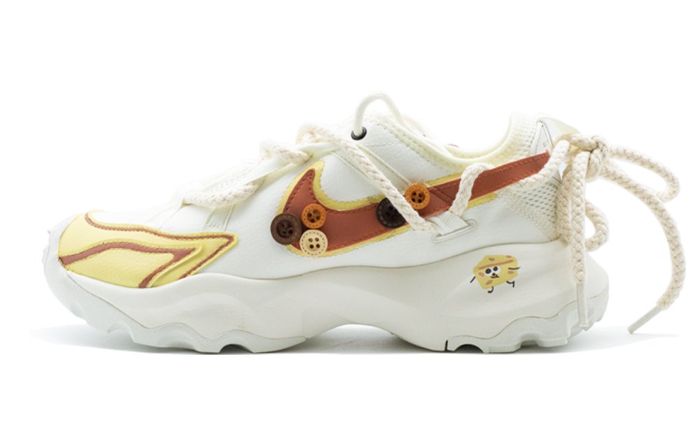 Nike TC 7900 52 Cheese Button Cushioning Anti-Slip And Wear-Resistant Low-Top Sports Casual Women's White Yellow Brown