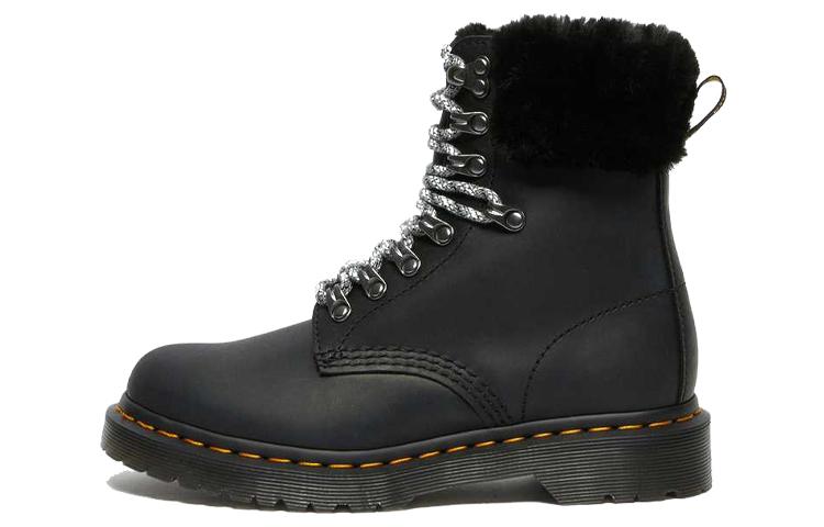 Dr. Martens 1460 Stay Warm Wear resistant Fur Martin Boots Black Women's