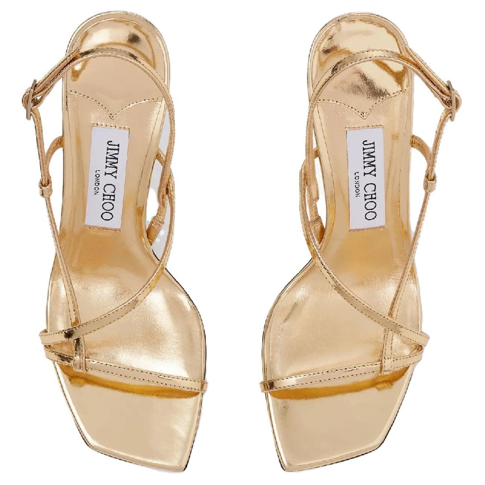 Jimmy Choo ETANA 80 One Strap Sandals 8cm Women's Gold