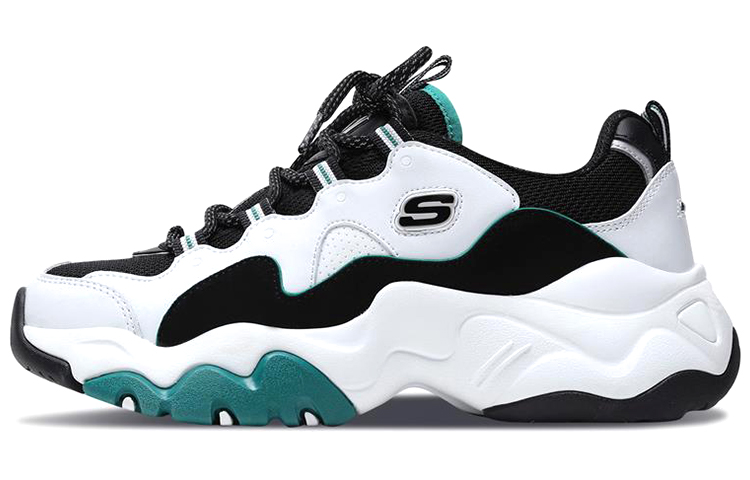 Skechers D'Lites 3.0 Low Running Shoes Black/White/Green