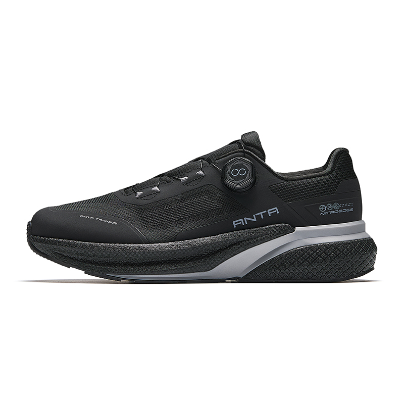 Anta Burning Training MAX Cushioning, Wear Resistant Low Top Training Shoes Men's Basic Black
