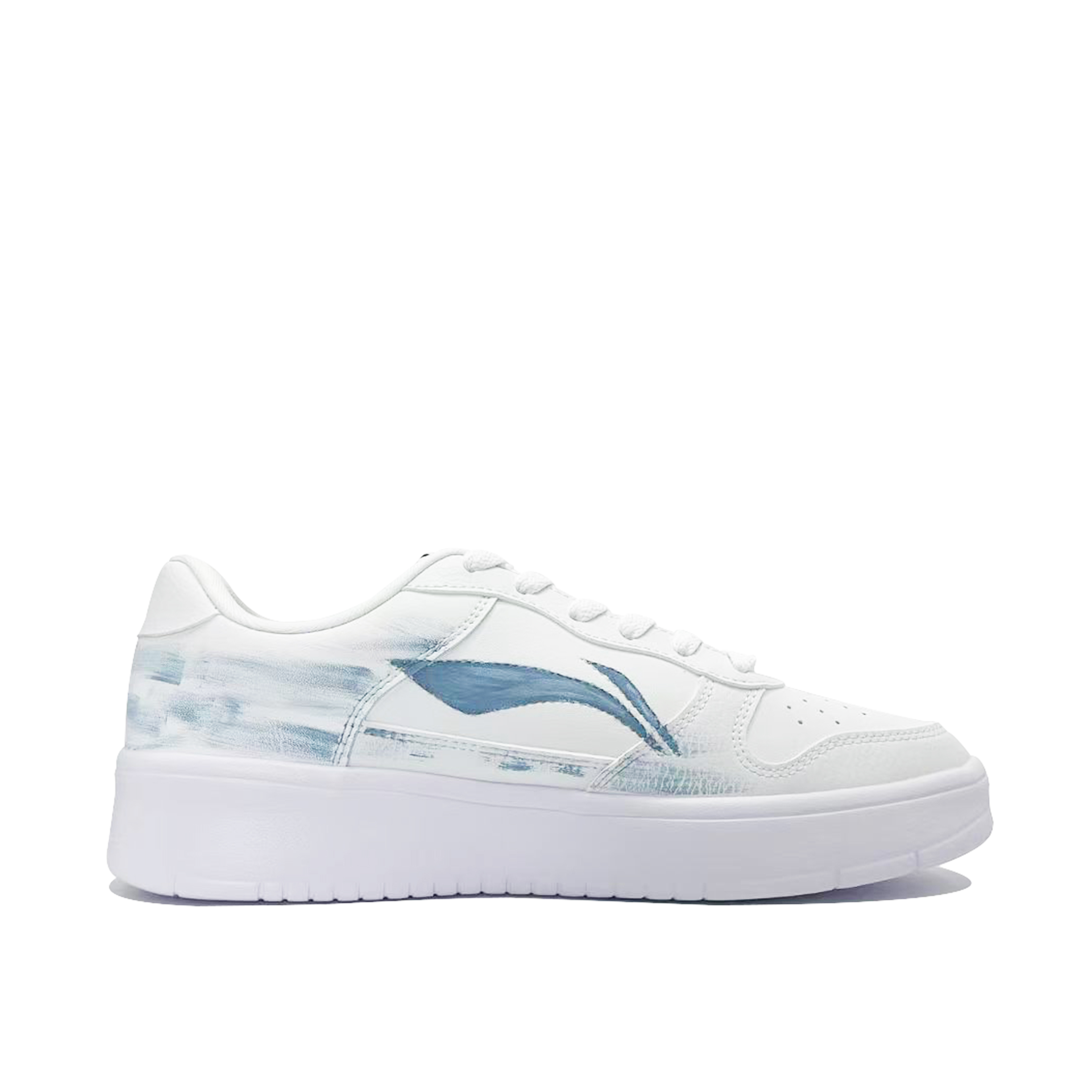 LiNing Pontoon Boats Abrasion Resistant Breathable Height Increasing Low top Skateboard Shoes Men's Blue White