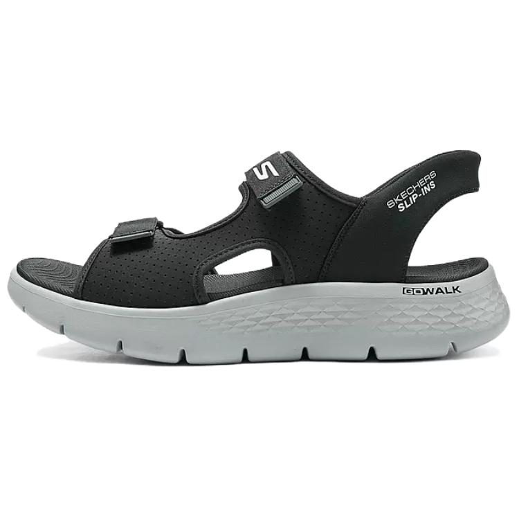 Skechers Go Walk Fle One Strap Sandals Men's Black Gray