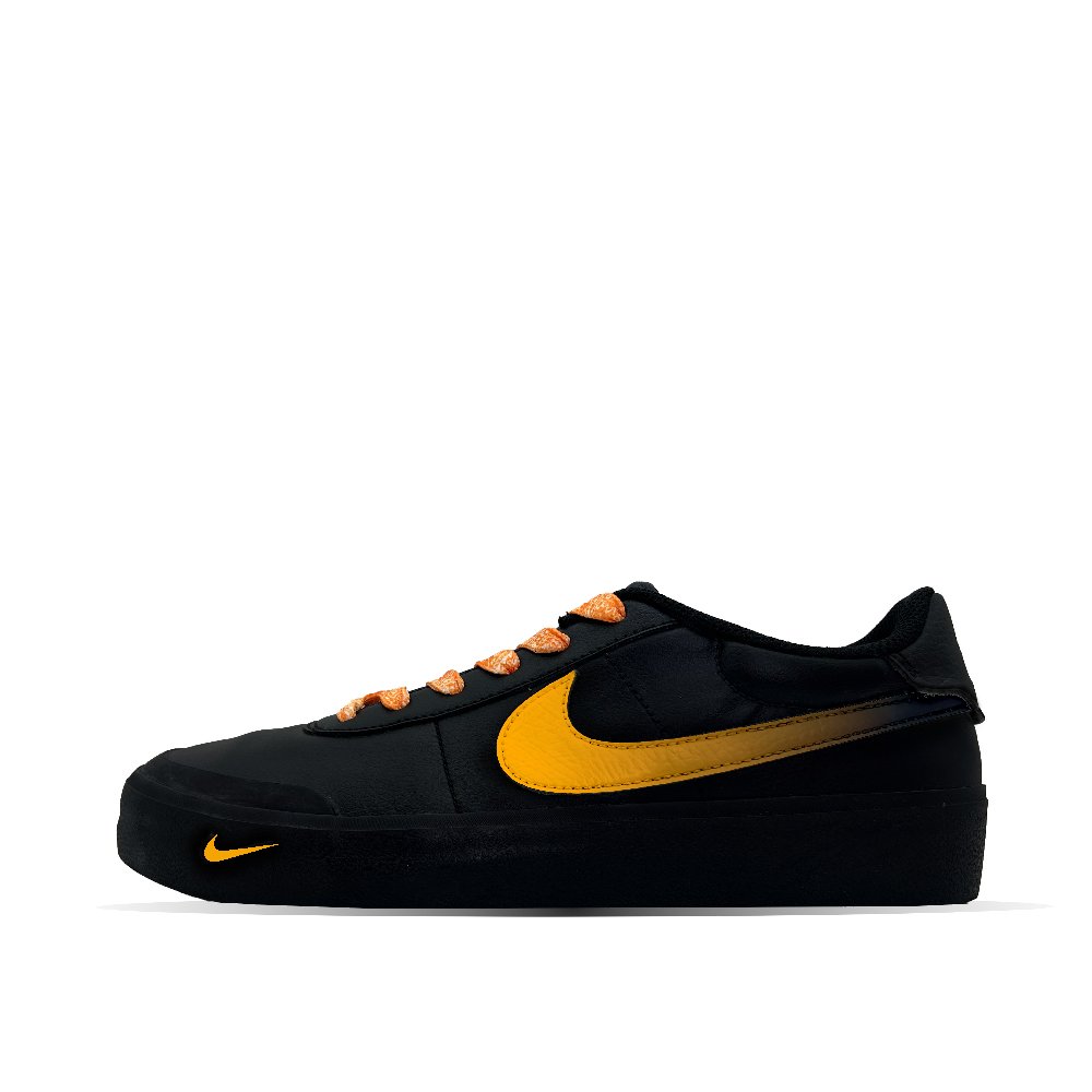 Nike Court Shot Grim Paw Anti Slip Wear Resistant Low Top Skateboard Shoes Men's Black Yellow