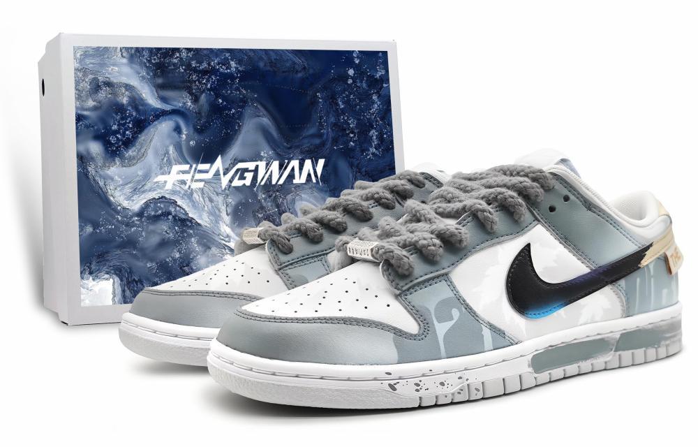 Nike Dunk Anti-Slip Wear-Resistant Low-Top Skateboard Shoes Men's Asphalt Gray