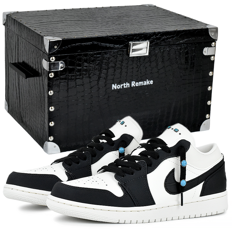 Jordan Air Jordan 1 Abrasion Resistant Low Top Vintage Basketball Shoes Men's Black White