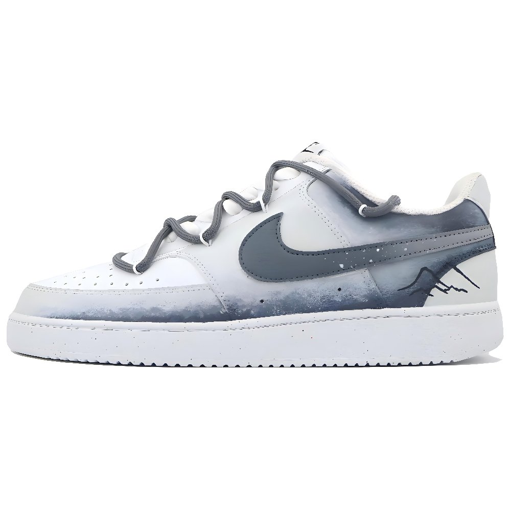Nike Court Vision 1 Slip-Resistant Cushioning Wear-Resistant Low-Top Skateboard Shoes Men's Gray White