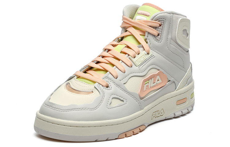 FILA FUSION Teratach Vintage Basketball Shoes Women's Mid-Top White/Yellow/Orange