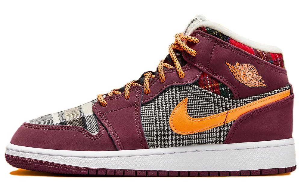 Jordan 1 Mid SE Plaid GS