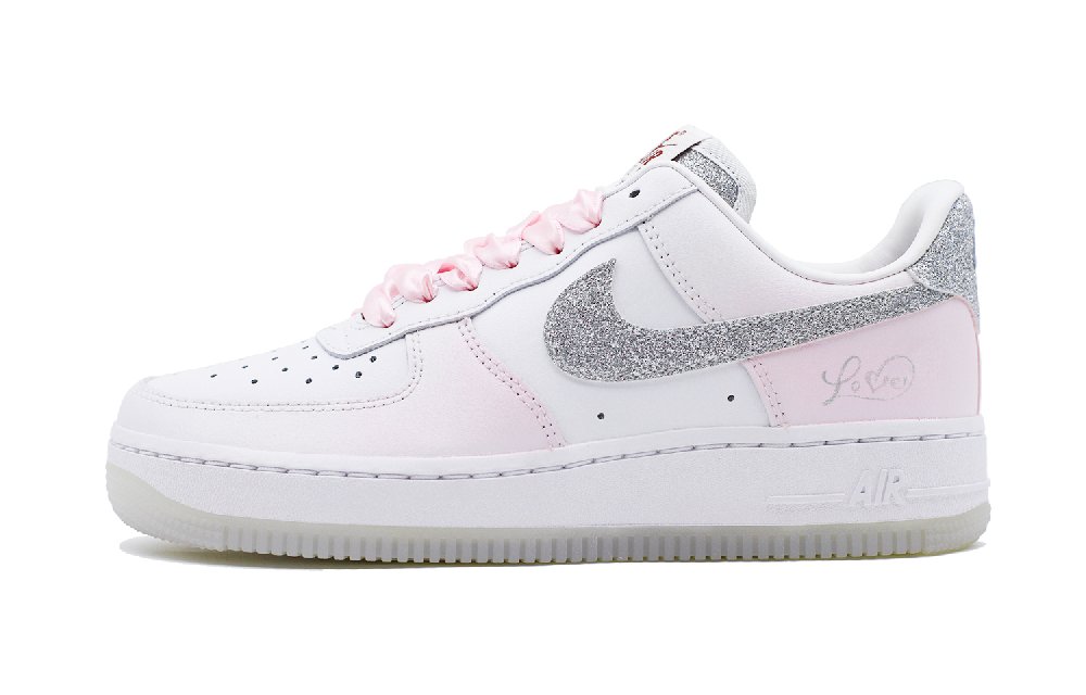 Nike Air Force 1 Skateboard Shoes Women's Low Top White/Silver/Pink