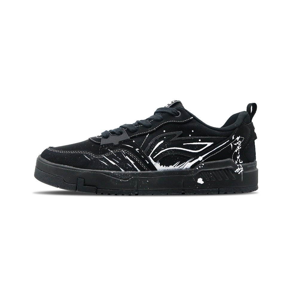 LiNing Yuan Chu Slip Resistant, Abrasion Resistant, Lightweight Low Top Skateboard Shoes Men's Black White