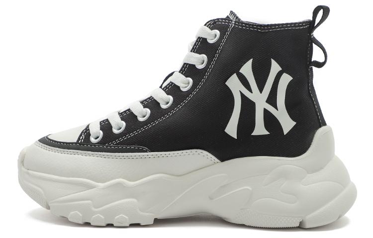 MLB Chunky High Wear-Resistant Height Increasing High-Top Canvas Shoes Unisex Black