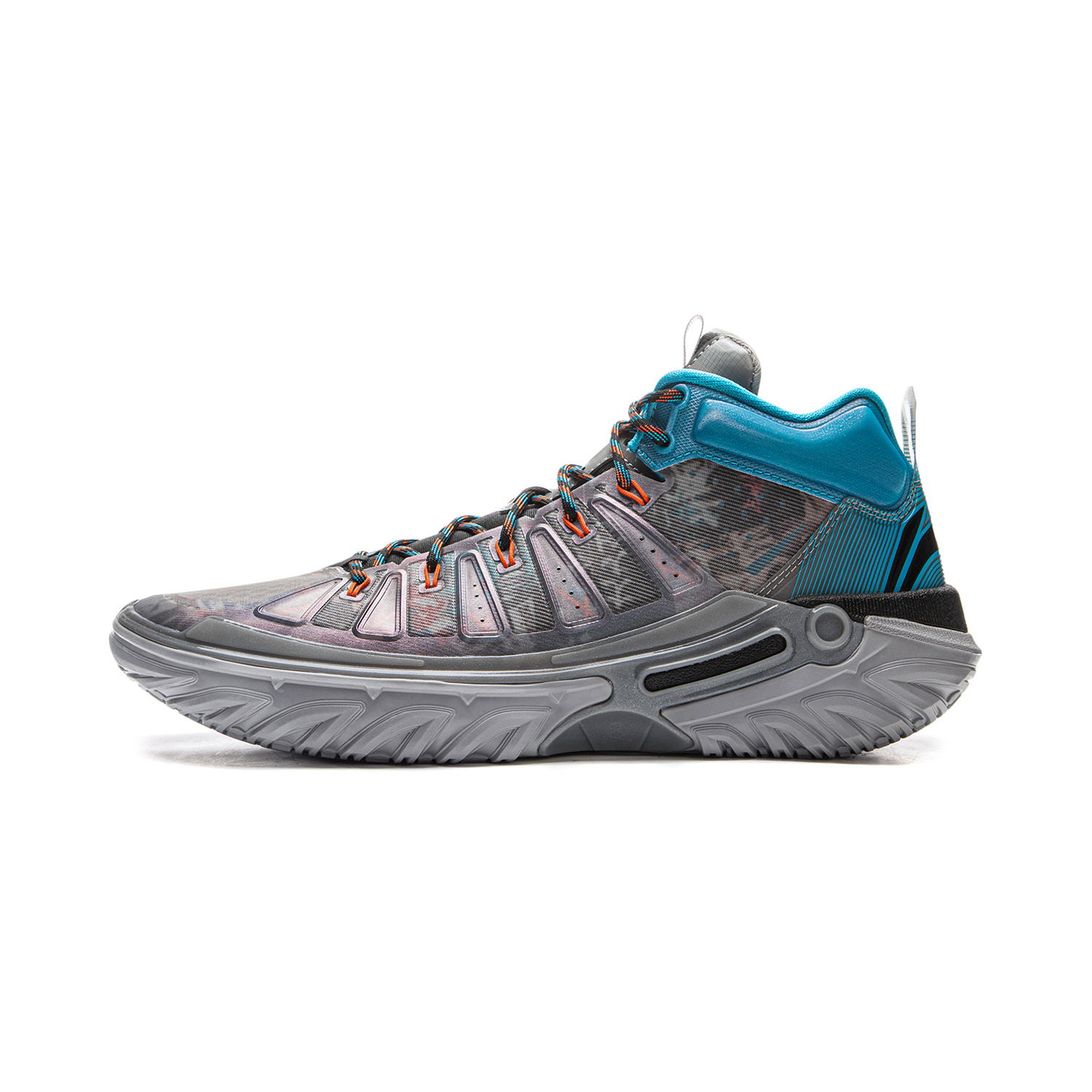 LINING Jie Ao 2High Basketball Shoes Men's High top Shark Gray/Black