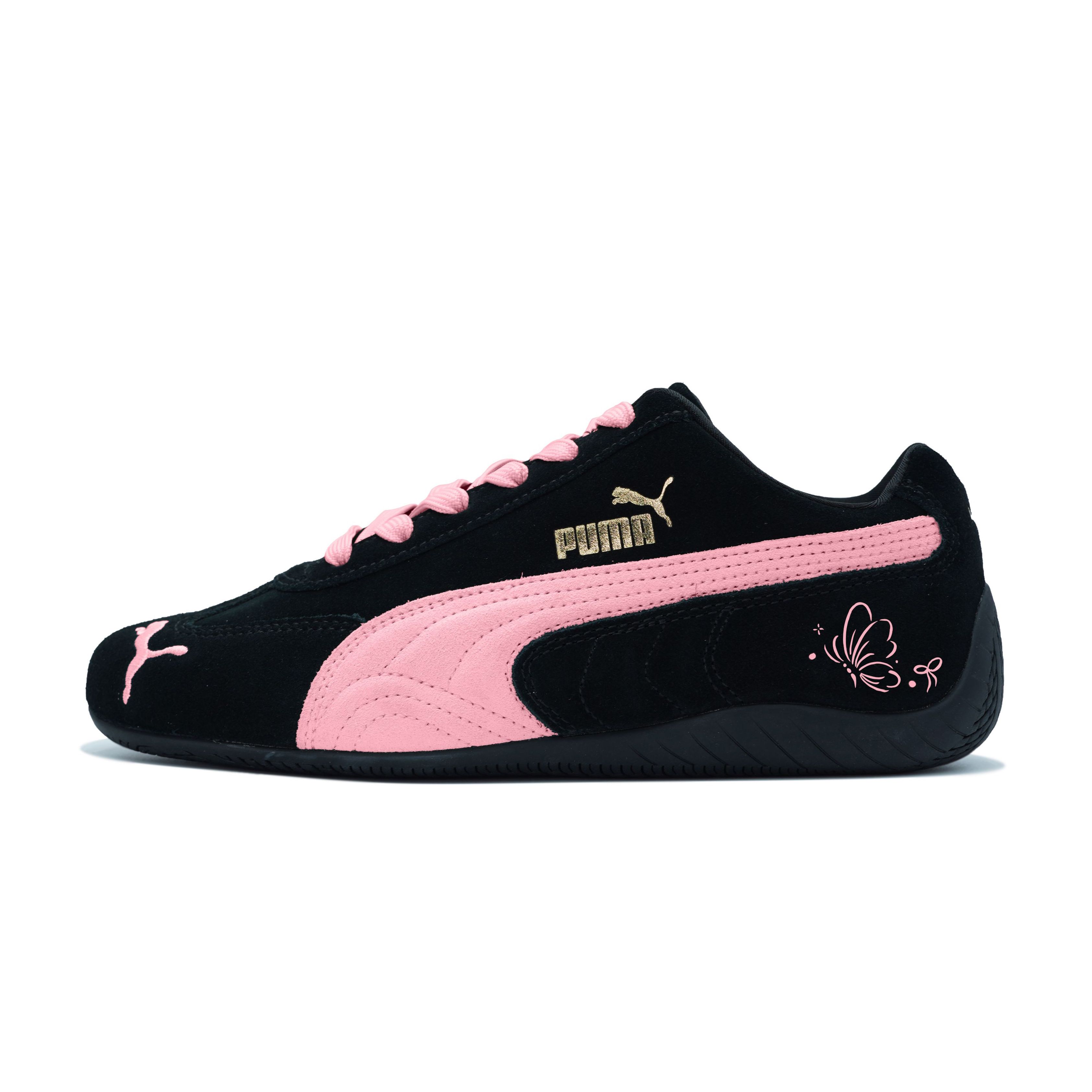 PUMA Speedcat Collection Abrasion Resistant Low top Casual Shoes Unisex Black Pink