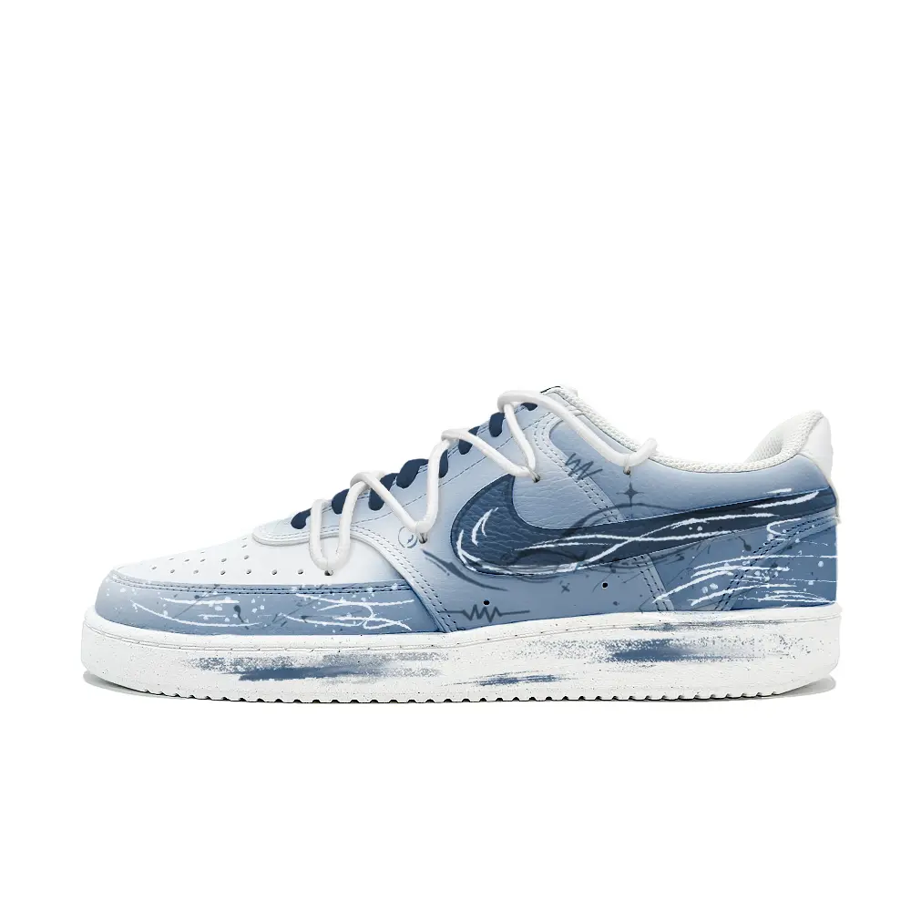 Nike Court Vision 1 Whisper Of The Sea Breeze Cushioning, Wear Resistant Low top Skateboard Shoes Men's Blue